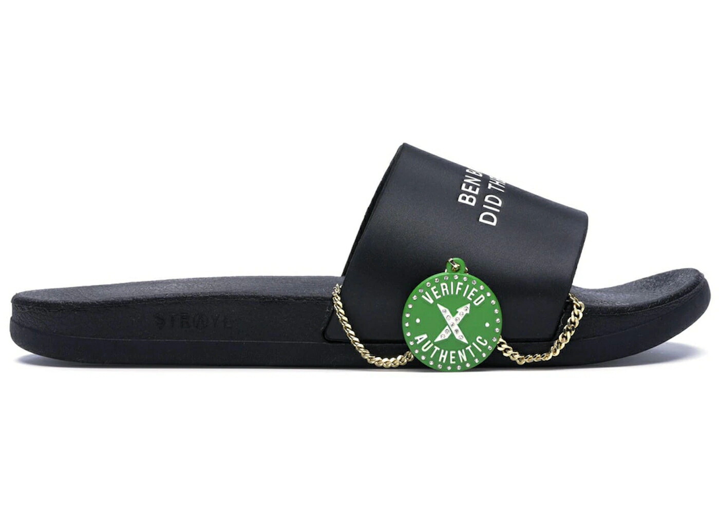 サンダル 黒色 ブラック 白色 ホワイト スニーカー メンズ STRAYE BEN BALLER DID THE CHAIN SLIDE BLACK / BLACK WHITE