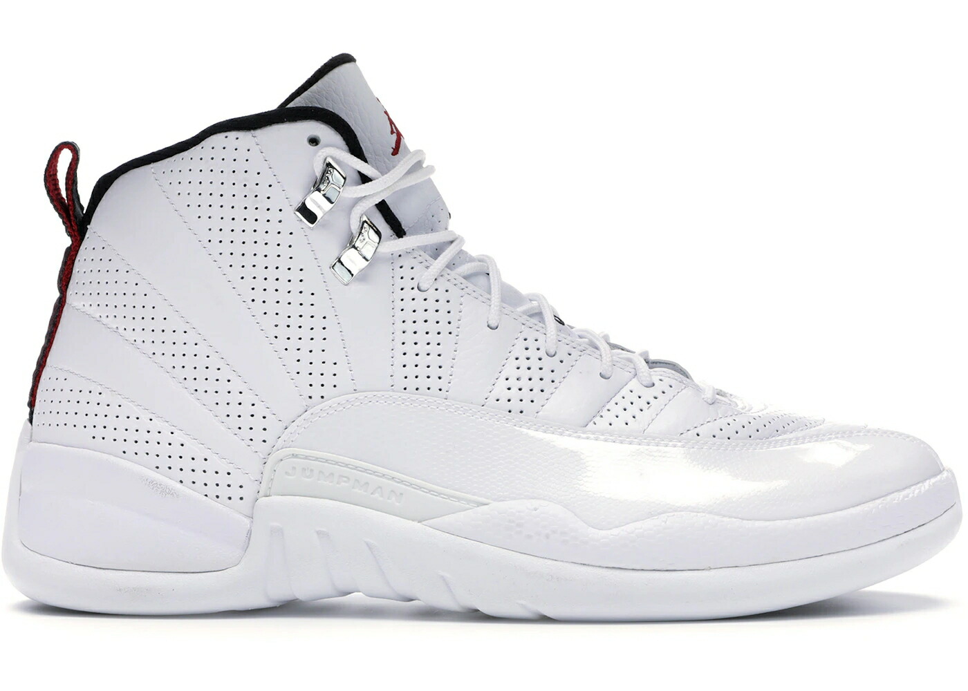 ナイキ ジョーダン 白色 ホワイト 赤 レッド 黒色 ブラック スニーカー メンズ JORDAN 12 RETRO RISING SUN (BANNED INSOLES) / WHITE VARSITY RED BLACK