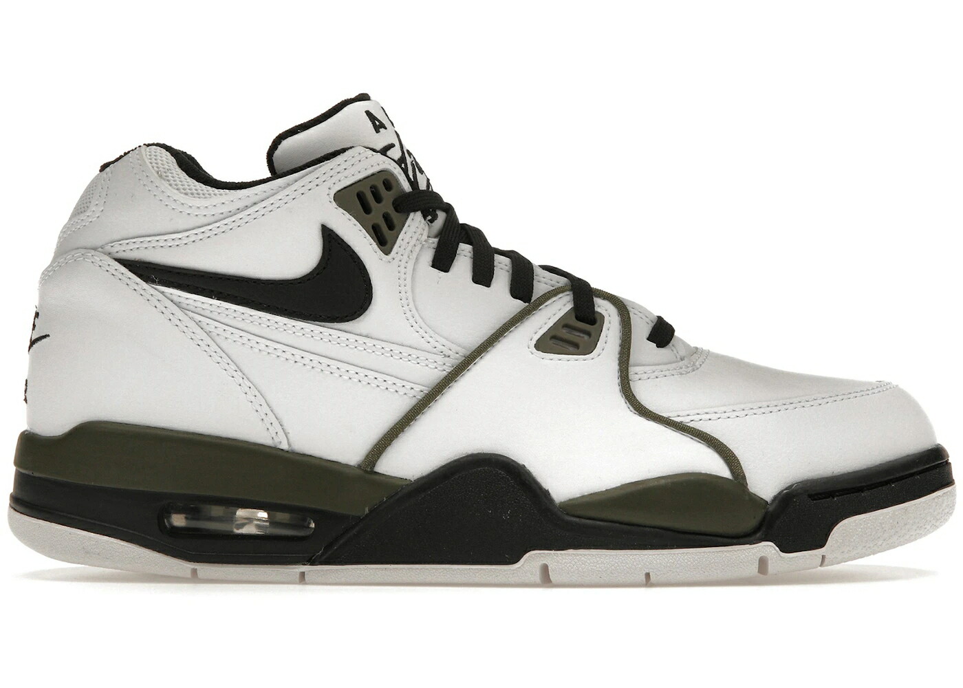 ナイキ フライト 白色 ホワイト 黒色 ブラック オリーブ '89 スニーカー メンズ NIKE AIR FLIGHT WHITE BLACK OLIVE / WHITE BLACK MEDIUM OLIVE