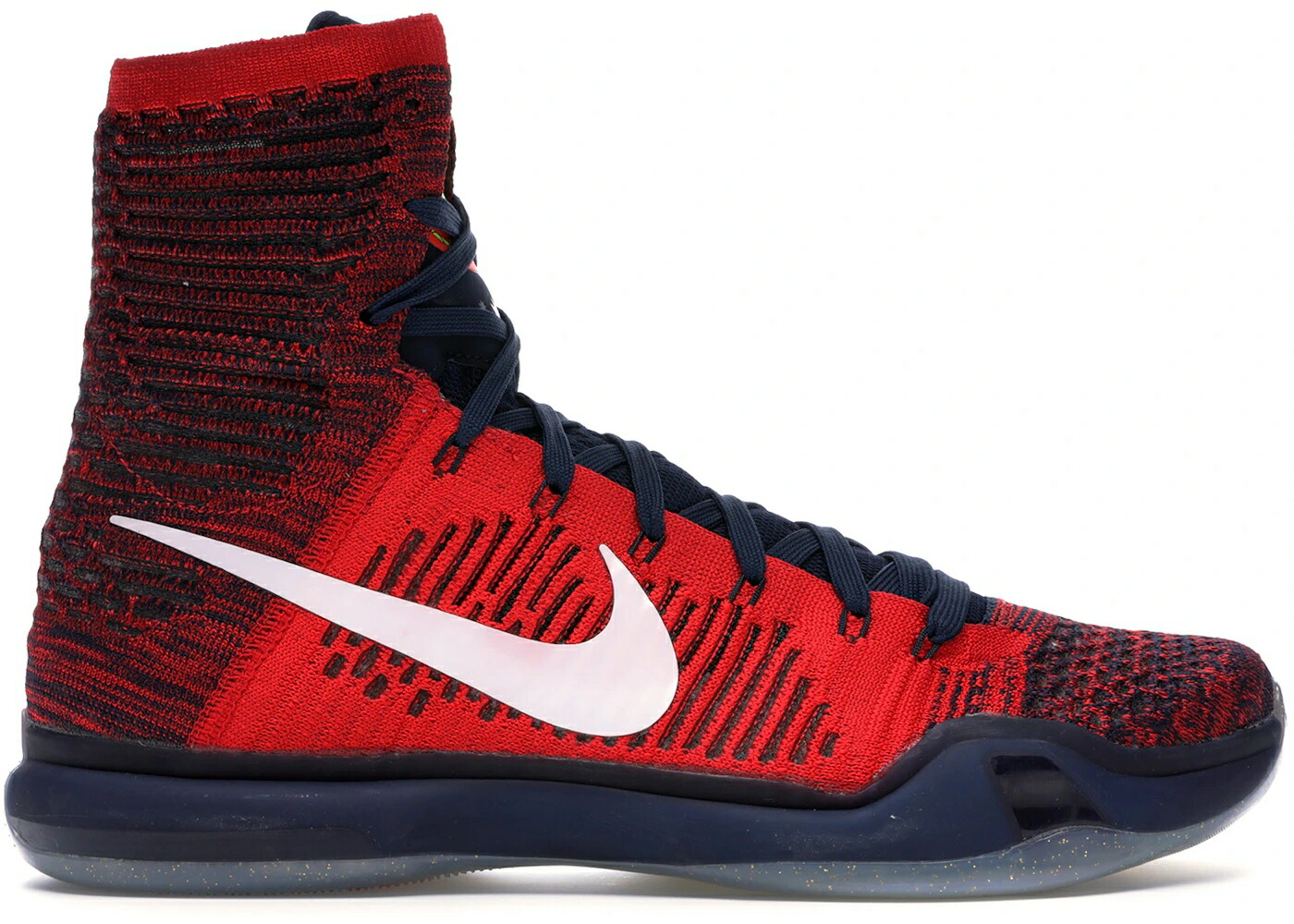 ナイキ コービー エリート 赤 レッド 白色 ホワイト スニーカー メンズ NIKE KOBE 10 ELITE AMERICAN / UNIVERSITY RED WHITE OBSIDIAN
