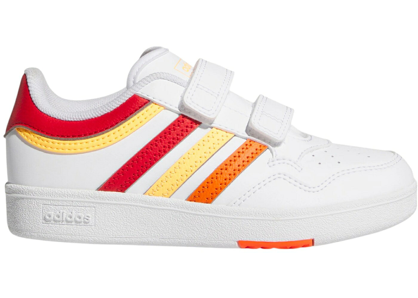 アディダス 白色 ホワイト 橙 オレンジ 4.0 ジュニア キッズ ADIDAS HOOPS CLOUD WHITE BETTER SCARLET FLASH ORANGE (PS) / CLOUD WHITE BETTER SCARLET FLASH ベビー マタニティ スニーカー