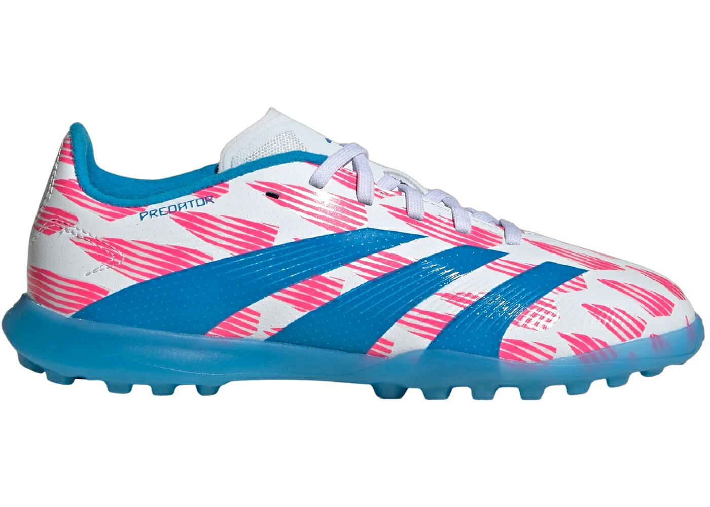 アディダス プレデター ターフ 白色 ホワイト 青色 ブルー ピンク ジュニア キッズ ADIDAS PREDATOR LEAGUE TURF CLOUD WHITE SOLAR BLUE PINK (GS) / CLOUD WHITE SOLAR BLUE SOLAR ベビー マタニティ スニーカー