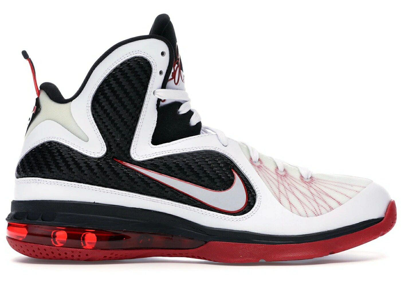 ナイキ レブロン マイアミ 高熱 白いこと 白いこと 黒いこと 黒いこと 赤 赤いこと スニーカー メンズ NIKE LEBRON 9 MIAMI HEAT HOME / WHITE WHITE BLACK SPORT RED