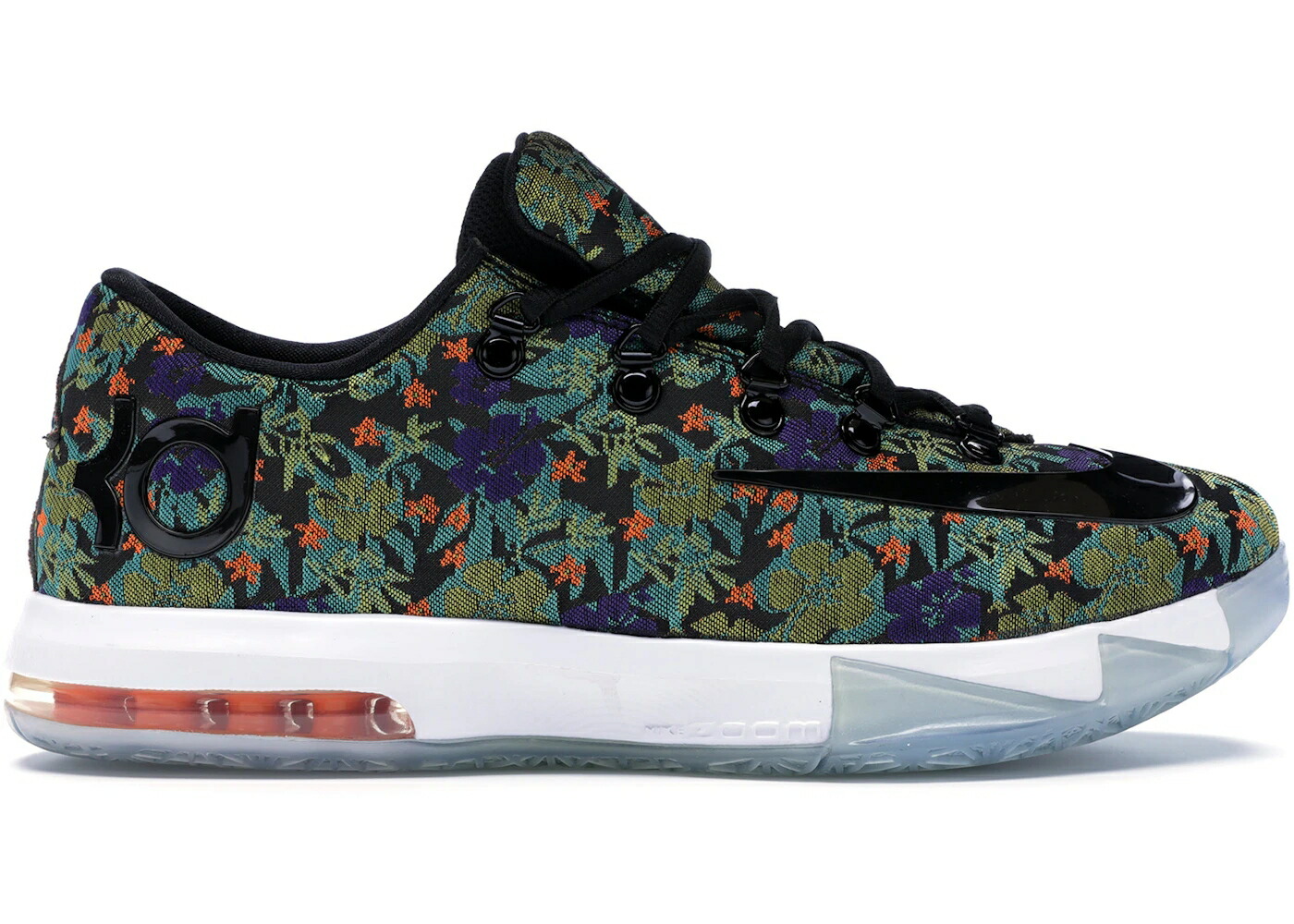 ナイキ 黒色 ブラック スニーカー メンズ NIKE KD 6 EXT FLORAL / MULTI COLOR BLACK