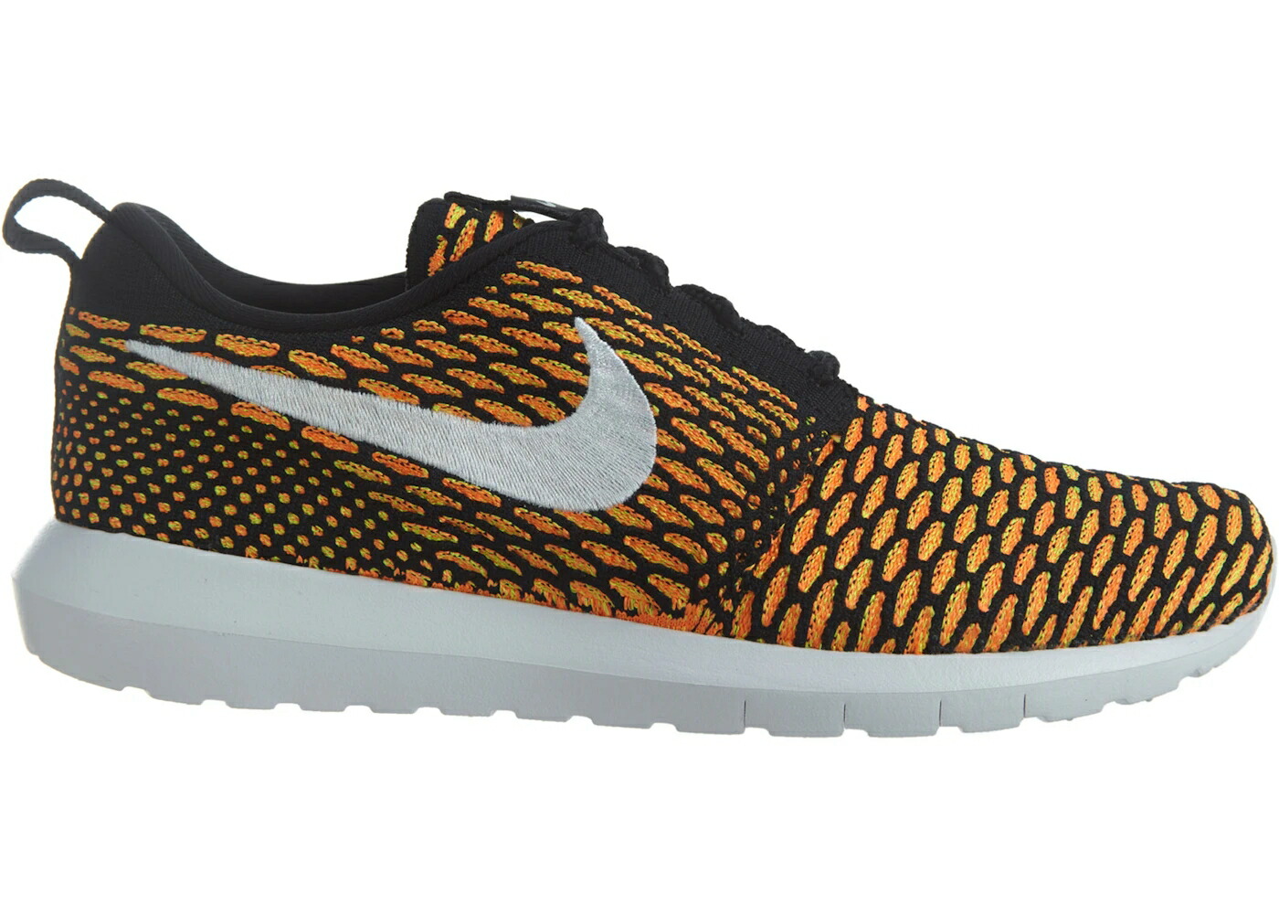 ナイキ フライニット 黒色 ブラック 白色 ホワイト 橙 オレンジ スニーカー メンズ NIKE ROSHE NM FLYKNIT BLACK/WHITE-TOTAL ORANGE-VOLT / BLACK WHITE TOTAL ORANGE VOLT