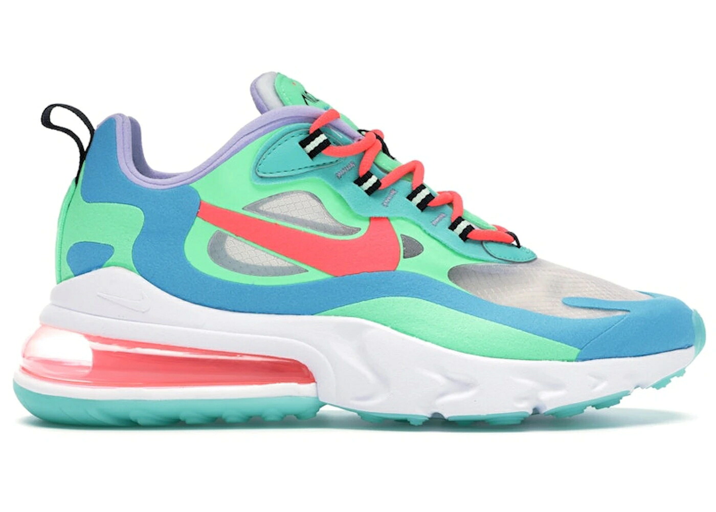 ナイキ マックス リアクト 緑 緑であること 青碧 青碧 大気圏マックス WOMEN\u0027S スニーカー レディース NIKE AIR MAX 270 REACT PSYCHEDELIC MOVEMENT (WOMEN\u0027S) / ELECTRO GREEN BLUE LAGOON HYPER