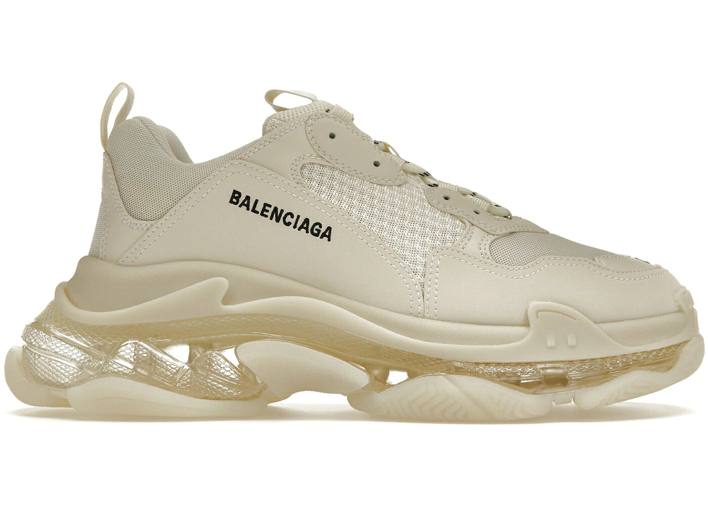 バレンシアガ ベージュ スニーカー メンズ BALENCIAGA TRIPLE S CLEAR SOLE BEIGE /