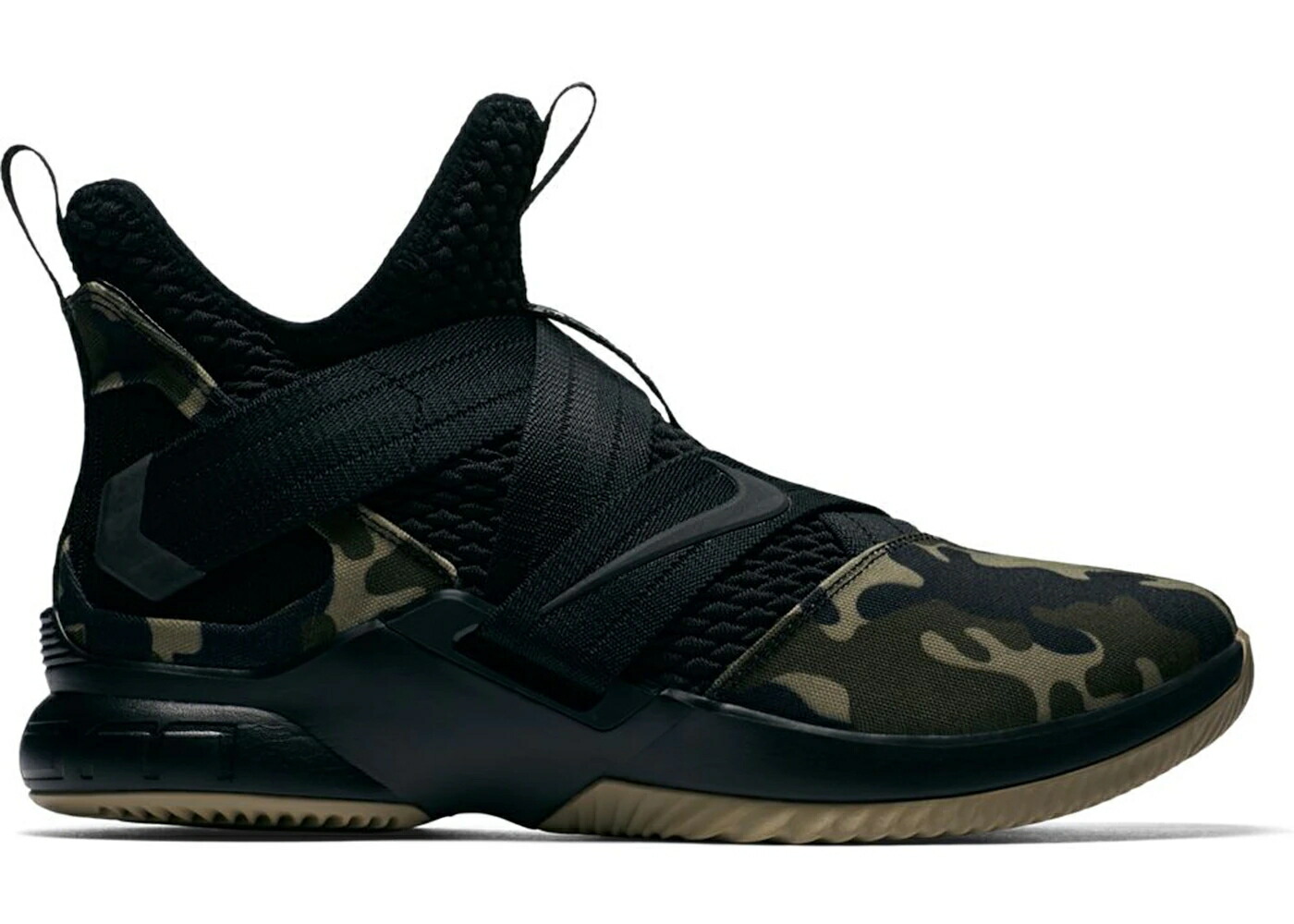 ナイキ レブロン ズーム ソルジャー カモ柄 黒色 ブラック ラッシュ スニーカー メンズ NIKE LEBRON ZOOM SOLDIER 12 CAMO / BLACK HAZEL RUSH BLACK