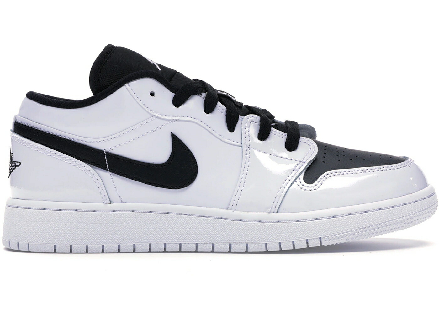 ナイキ ジョーダン 白いこと 白いこと 黒いこと 黒いこと 専売特許 お坊っちゃん キッズ JORDAN 1 LOW WHITE BLACK PATENT (GS) / WHITE BLACK もの言う花 マタニティ スニーカー