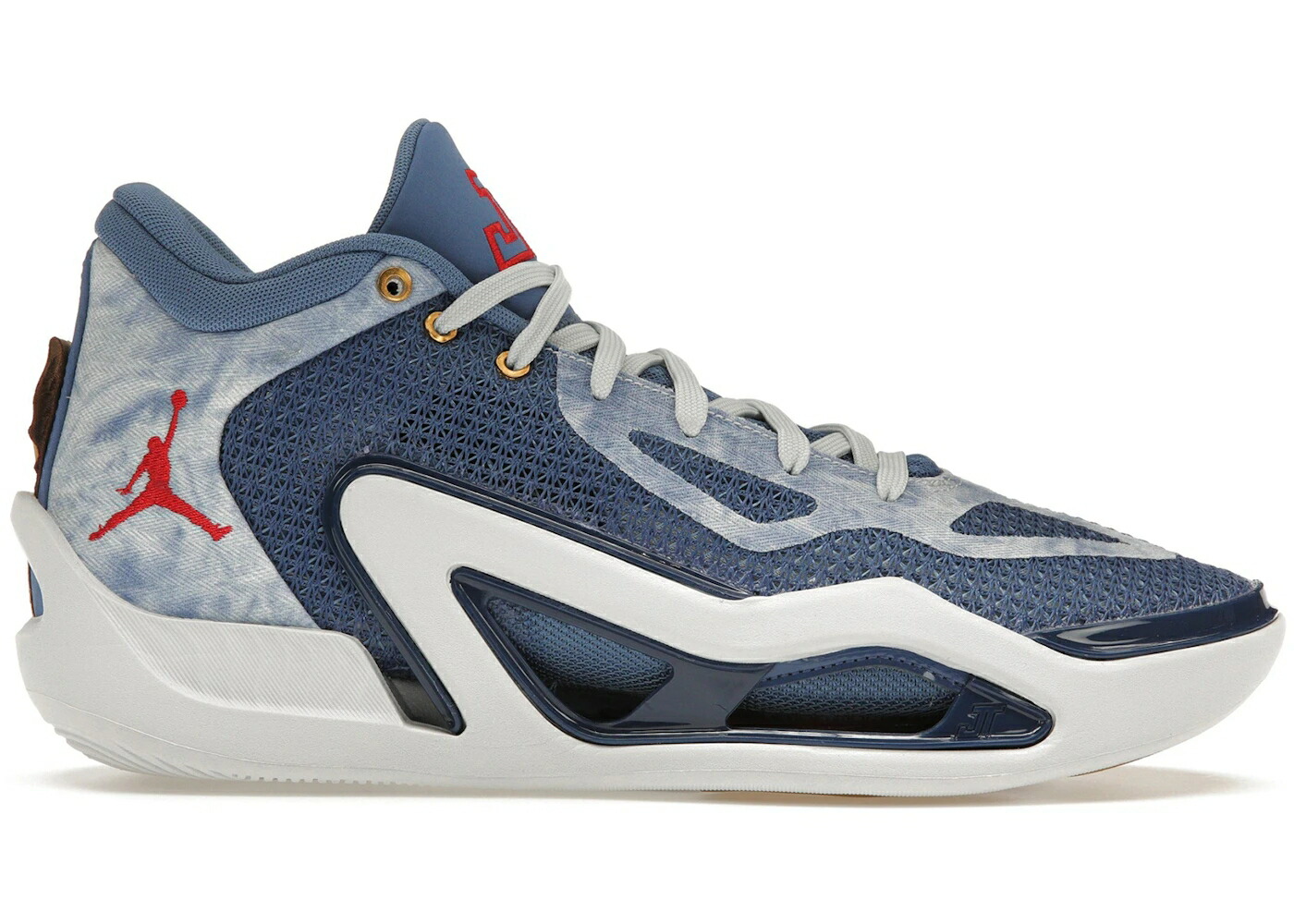 ナイキ ジョーダン デニム 青色 ブルー 赤 レッド スニーカー メンズ JORDAN TATUM 1 DENIM / STONE BLUE UNIVERSITY RED MYSTIC