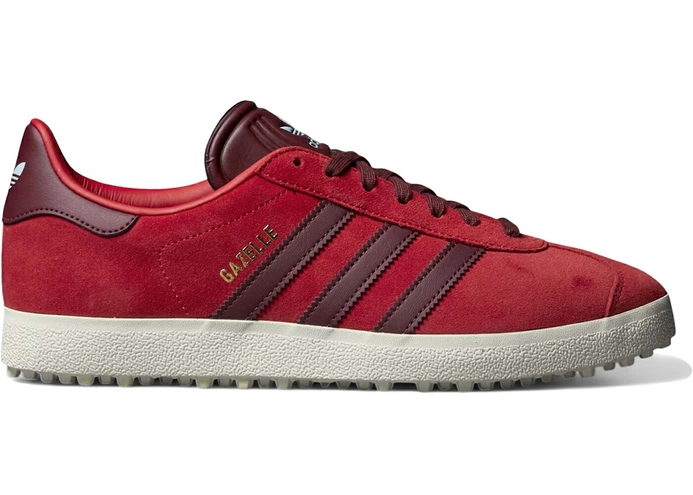 アディダス ガゼル ゴルフ 白色 ホワイト スニーカー メンズ ADIDAS GAZELLE SPIKELESS GOLF BETTER SCARLET WHITE / BETTER SCARLET CLOUD WHITE CLEAR