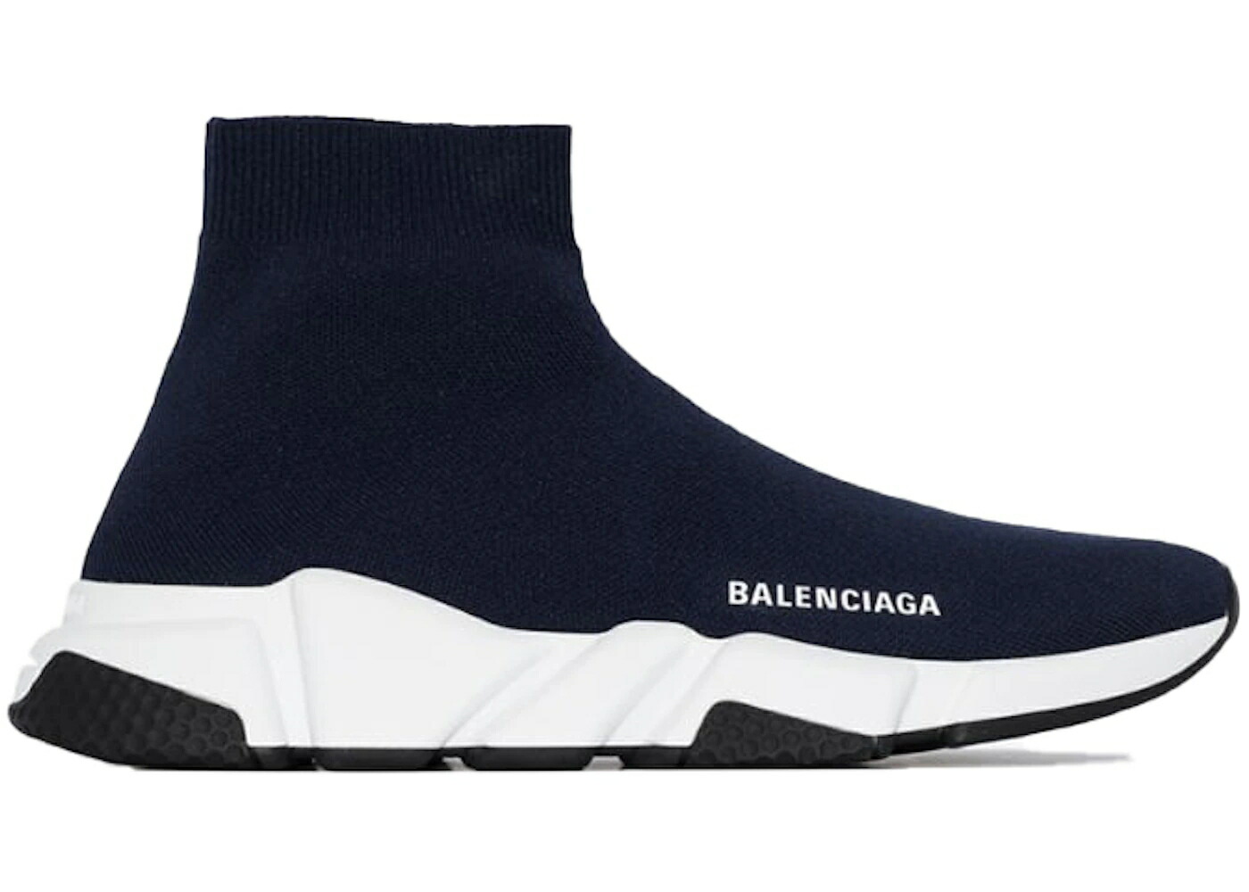 バレンシアガ 機敏さ 調教師 紺色 米国海軍 白いこと 白いこと スニーカー メンズ BALENCIAGA SPEED TRAINER NAVY WHITE SOLE /