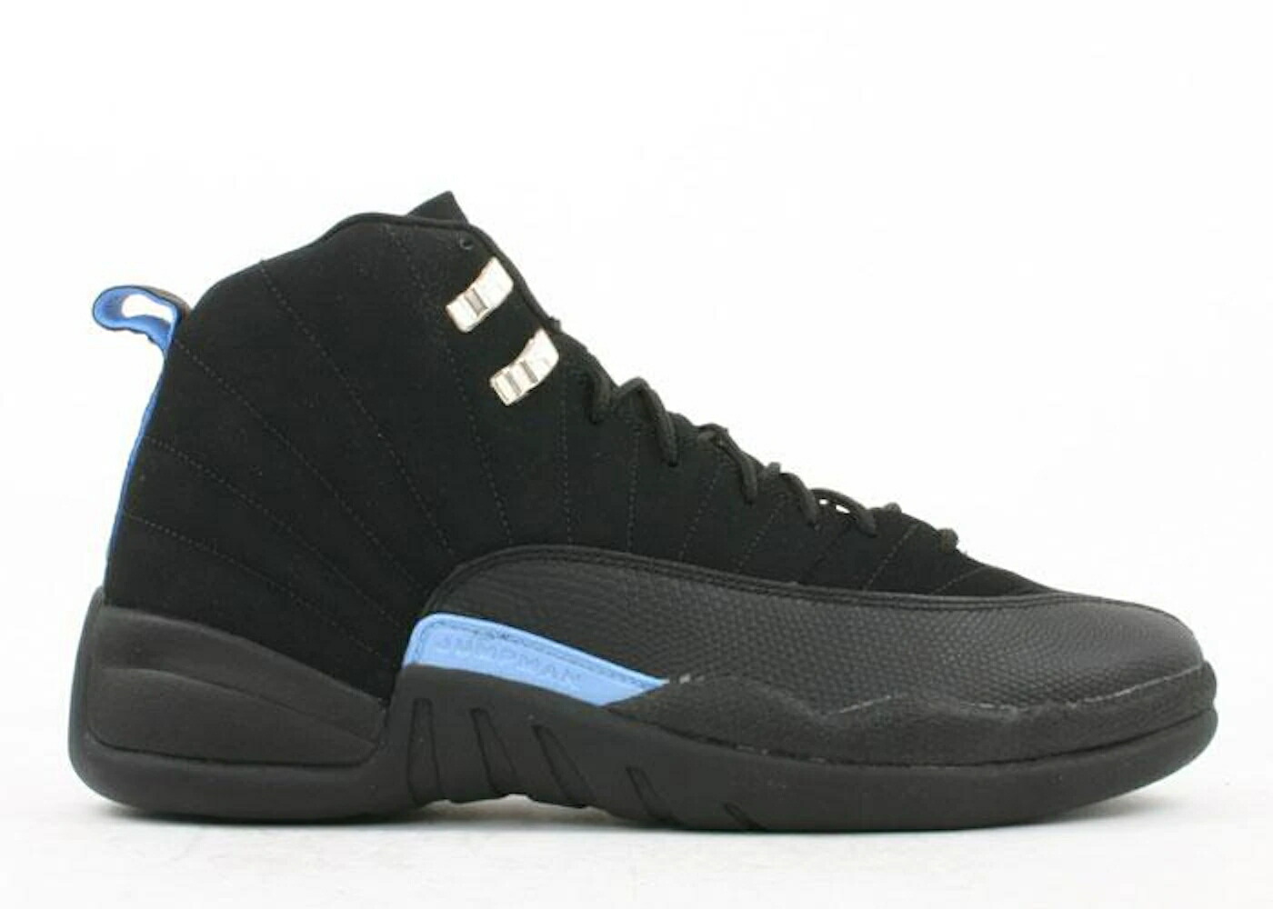 ナイキ ジョーダン 黒色 ブラック 白色 ホワイト 青色 ブルー スニーカー メンズ JORDAN 12 RETRO NUBUCK (2003) / BLACK WHITE UNIVERSITY BLUE