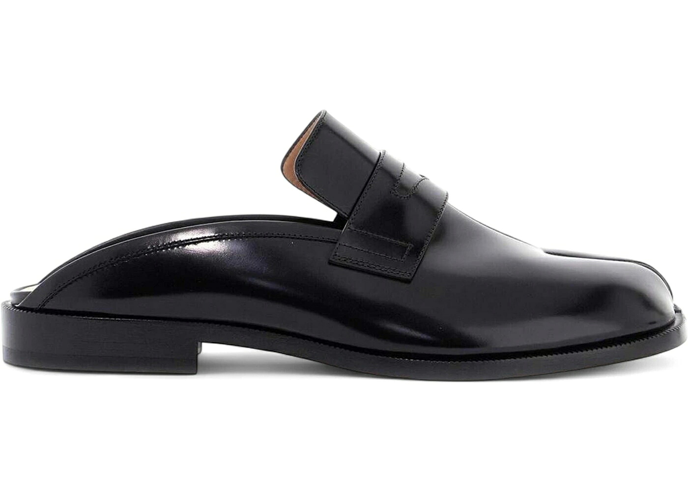 メゾンマルジェラ 置き目毛革 スニーカー 黒いこと 黒いこと スニーカー メンズ MAISON MARGIELA MAISON MARGIELA TABI LOAFER MULE BLACK /