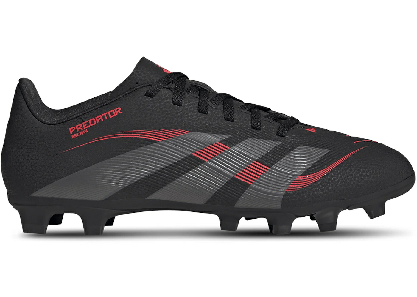 アディダス プレデター クラブ ステルス ビクトリー コア 黒色 ブラック 灰色 グレー 赤 レッド スニーカー メンズ ADIDAS PREDATOR CLUB FG/MG STEALTH VICTORY PACK / CORE BLACK GREY FOUR LUCID RED