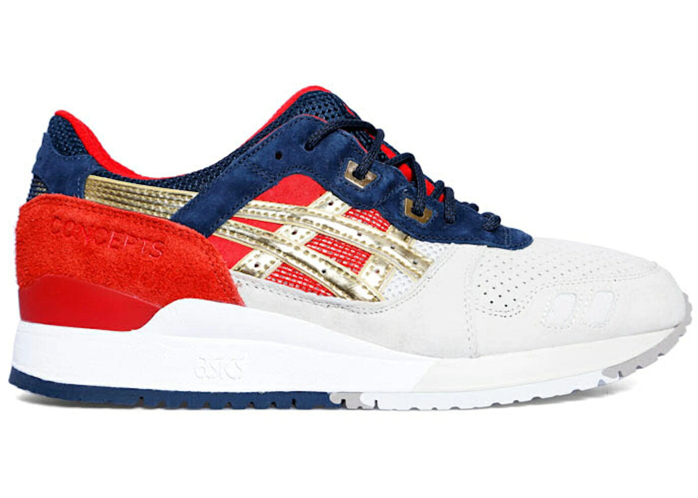 アシックス ゲルライト ボストン 銀色 シルバー ゴールド スニーカー メンズ ASICS GEL-LYTE III CONCEPTS BOSTON TEA PARTY / SILVER CLOUD GOLD|スニケス