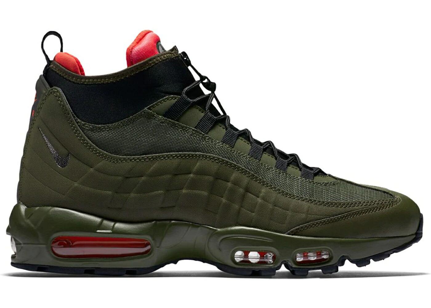 ナイキ マックス 黒色 ブラック カーゴ カーキ エアマックス スニーカー メンズ NIKE AIR MAX 95 SNEAKERBOOT DARK LODEN / DARK LODEN BLACK CARGO KHAKI｜スニケス