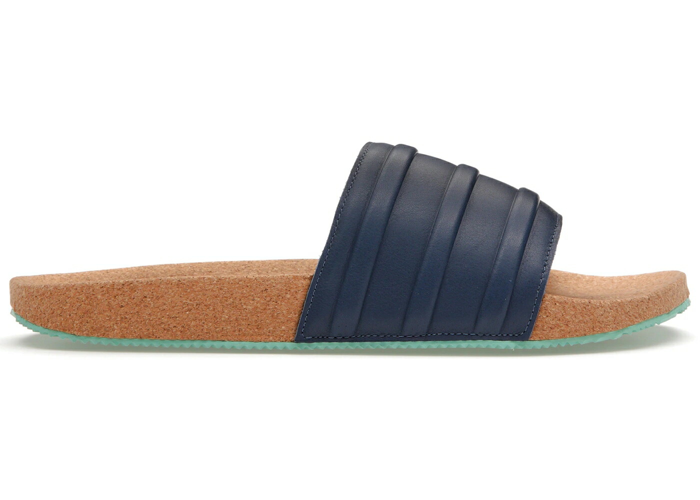 アディダス アディレッタ プレミアム 紺色 ネイビー 茶色 ブラウン アクア スニーカー メンズ ADIDAS ADILETTE PREMIUM NAVY CORK / NAVY BROWN AQUA