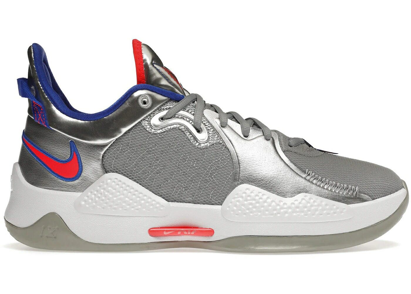 ナイキ クリッパーズ しろがね色 しろがね色 スニーカー メンズ NIKE PG 5 CLIPPERS METALLIC SILVER / METALLIC SILVER HYPER ROYAL