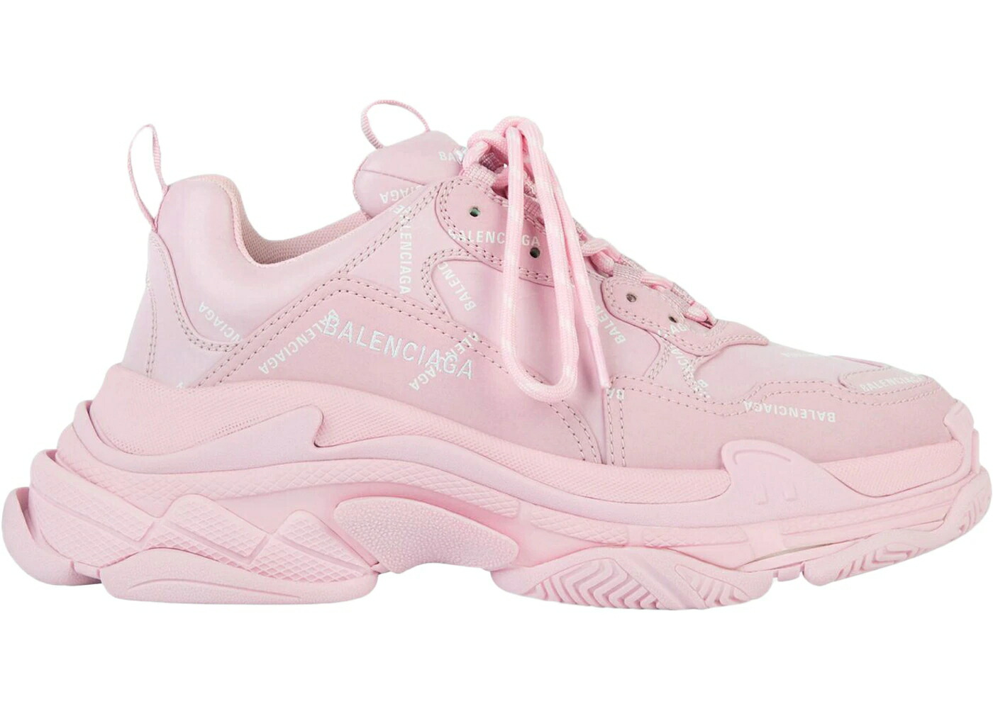 バレンシアガ ロゴ ピンク 白色 ホワイト スニーカー メンズ BALENCIAGA ALL OVER LOGO TRIPLE S PINK WHITE / PINK WHITE|スニケス