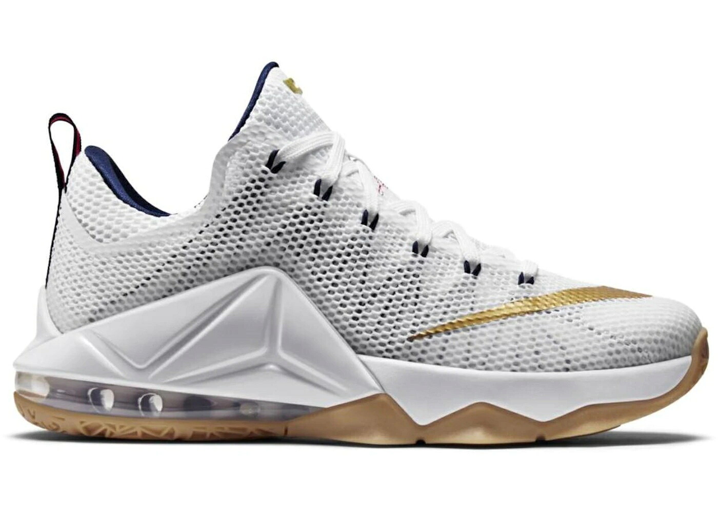 ナイキ レブロン 白いこと 白いこと 紺色 米国海軍 スニーカー メンズ NIKE LEBRON 12 LOW USA / WHITE MIDNIGHT NAVY UNIVERSITY