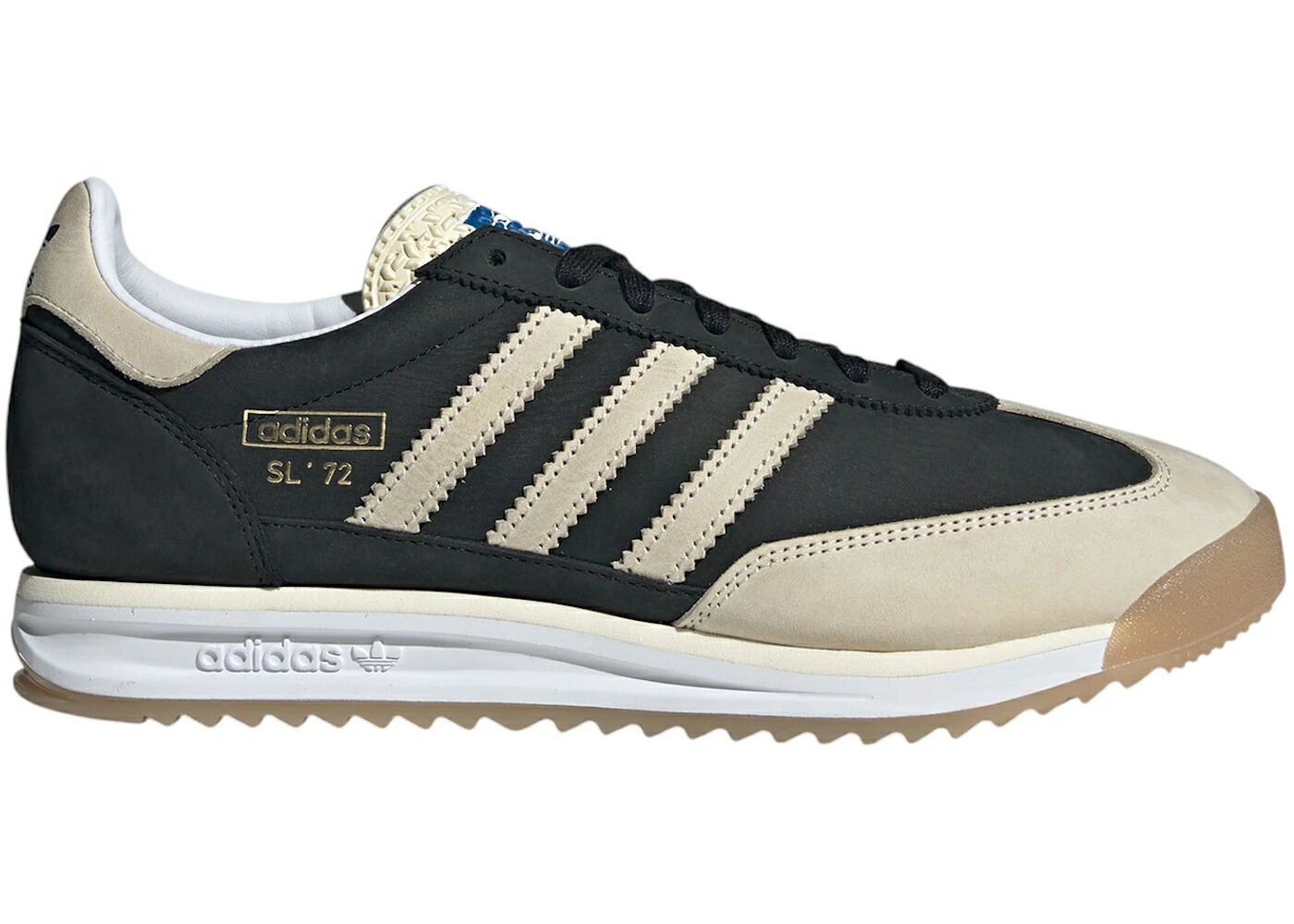 アディダス コア 黒色 ブラック クリーム 白色 ホワイト スニーカー メンズ ADIDAS SL 72 RS CORE BLACK CREAM WHITE GUM / CORE BLACK CREAM WHITE GUM