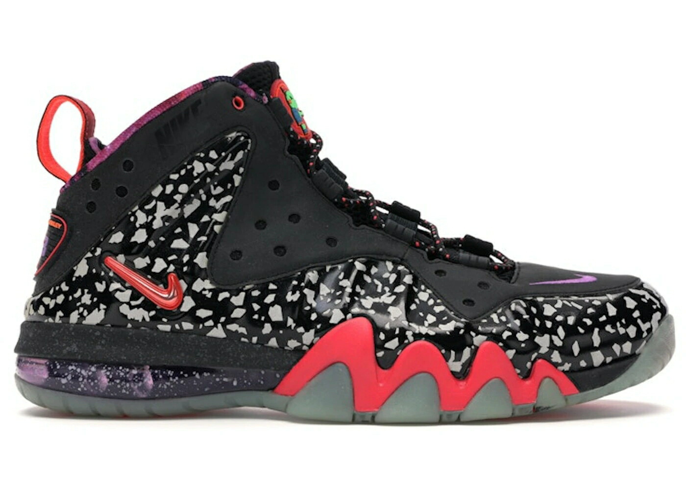 ナイキ バークリー マックス 黒色 ブラック 赤 レッド スニーカー メンズ NIKE BARKLEY POSITE MAX ALL-STAR RAYGUNS / BLACK SIREN RED
