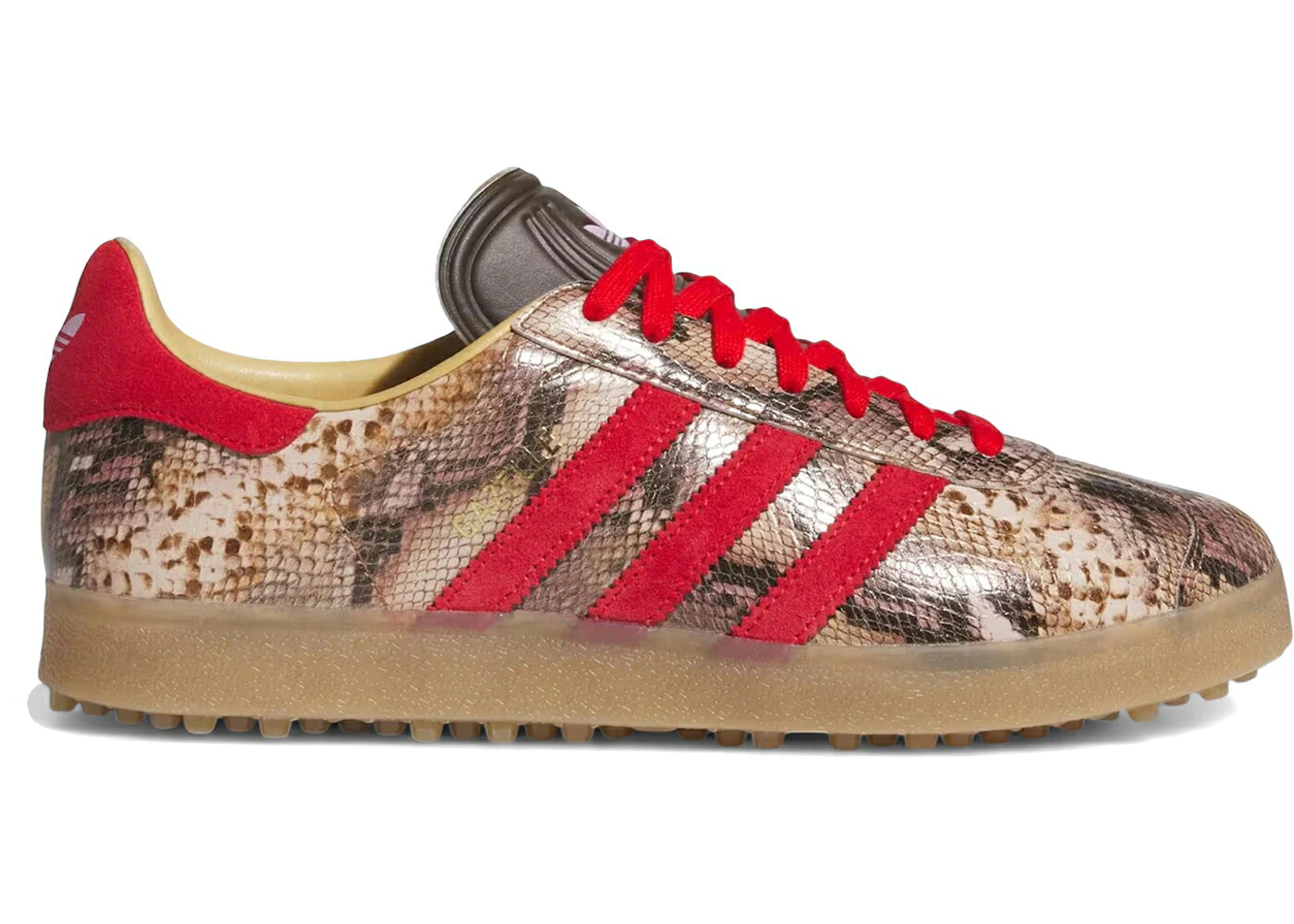 アディダス ガゼル ゴルフ 赤銅色 赤銅色 スニーカー メンズ ADIDAS GAZELLE LUX SPIKELESS GOLF SNAKESKIN PRELOVED BROWN BETTER SCARLET / PRELOVED BROWN BETTER SCARLET スニーカー-メンズ靴-靴