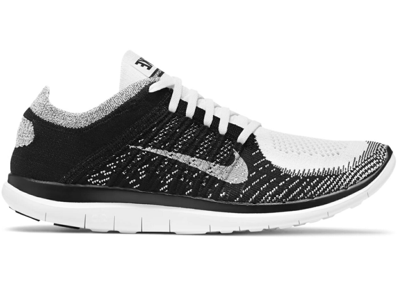 ナイキ フリー フライニット 白色 ホワイト 黒色 ブラック 4.0 スニーカー メンズ NIKE FREE FLYKNIT WHITE BLACK / WHITE WHITE BLACK VOLT