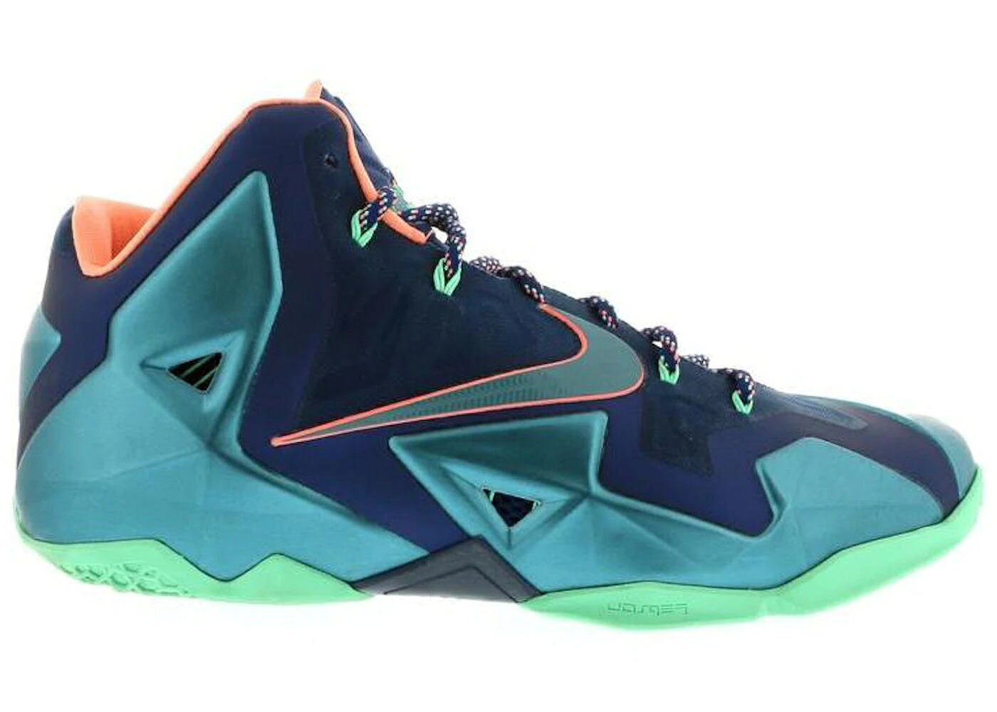 ナイキ レブロン マイアミ 青碧 青碧 緑 緑であること VS. スニーカー メンズ NIKE LEBRON 11 AKRON MIAMI / BRAVE BLUE GREEN GLOW MINERAL
