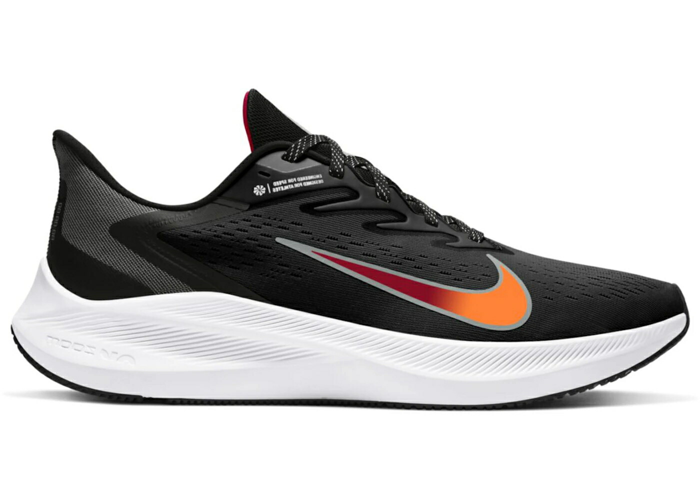 ナイキ ズーム 黒色 ブラック 橙 オレンジ 赤 レッド 灰色 グレー スニーカー メンズ NIKE AIR ZOOM WINFLO 7 BLACK TOTAL ORANGE / BLACK GYM RED SMOKE GREY TOTAL