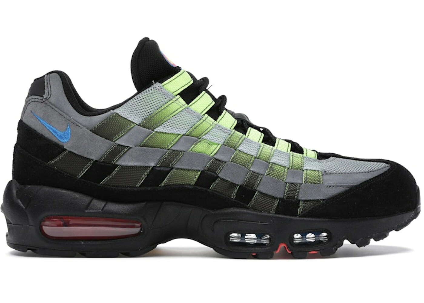 ナイキ マックス ウーブン 黒色 ブラック 灰色 グレー 赤 レッド エアマックス スニーカー メンズ NIKE AIR MAX 95 WOVEN VOLT BLACK / VOLT BLACK GREY RED