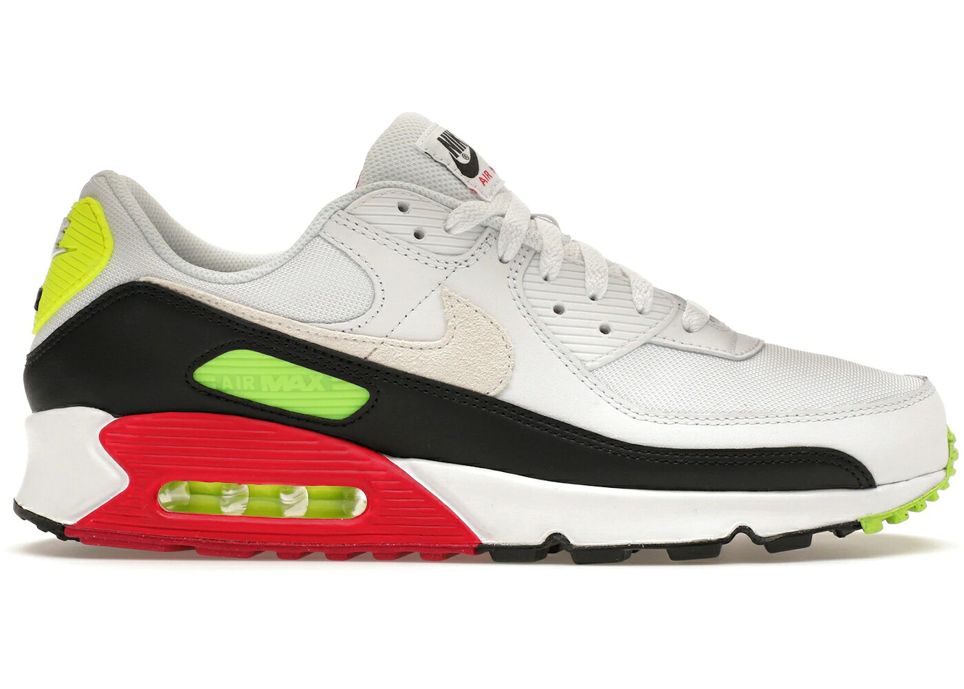ナイキ マックス 白色 ホワイト ラッシュ ピンク 黒色 ブラック エアマックス スニーカー メンズ NIKE AIR MAX 90 WHITE VOLT RUSH PINK / WHITE BLACK VOLT RUSH PINK|スニケス