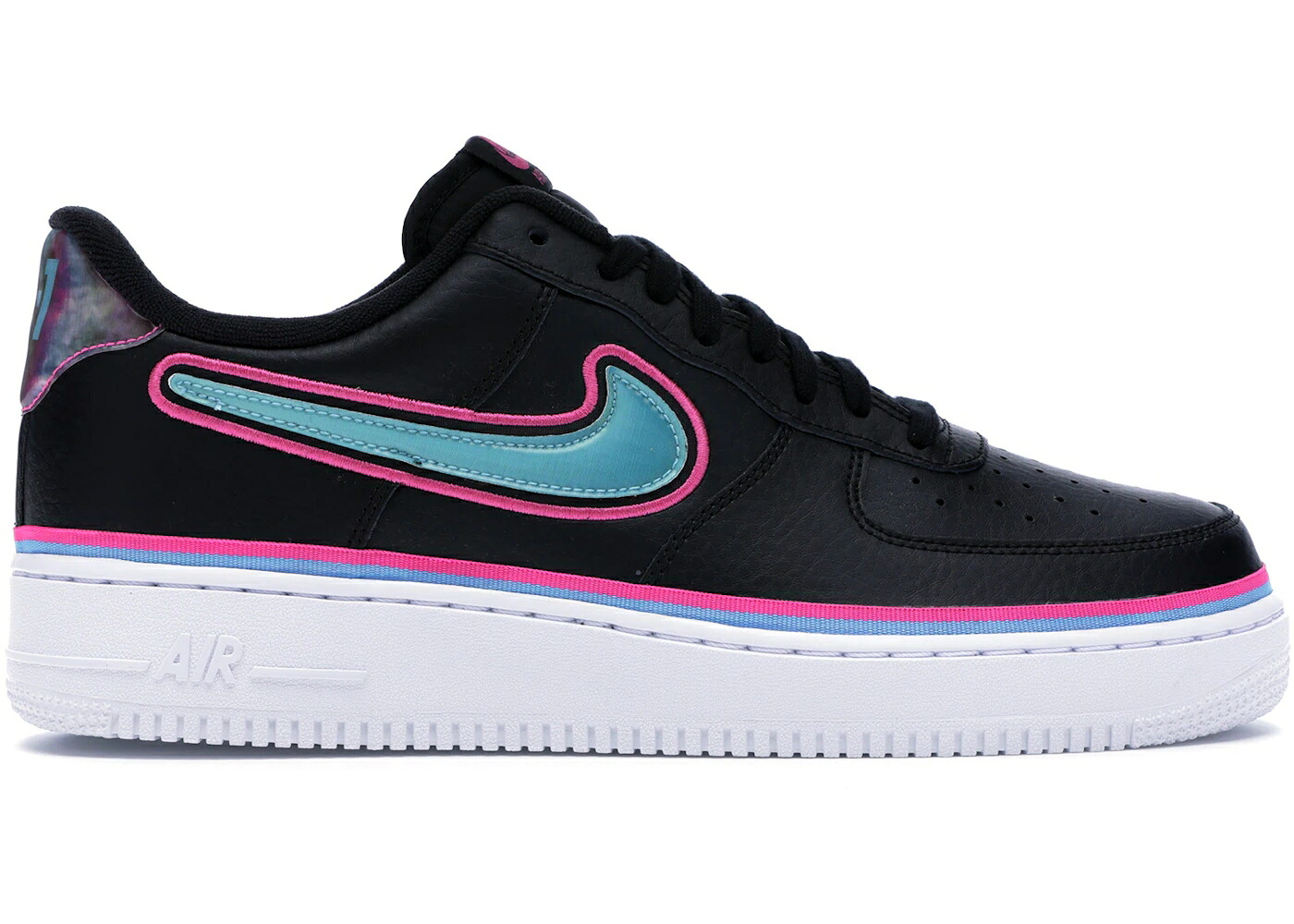 ナイキ 黒いこと 黒いこと 青み 青色 レーザ 空軍 スニーカー メンズ NIKE AIR FORCE 1 LOW SPORT NBA BLACK BLUE GALE LASER FUCHSIA / BLACK BLUE GALE LASER FUCHSIA