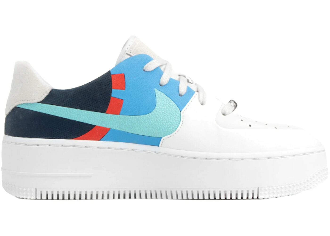 ナイキ 白色 ホワイト 青色 ブルー 赤 レッド 紺色 ネイビー エアフォース WOMEN'S スニーカー レディース NIKE AIR FORCE 1 LOW SAGE WHITE LIGHT BLUE (WOMEN'S) / WHITE RED LIGHT BLUE NAVY BLUE