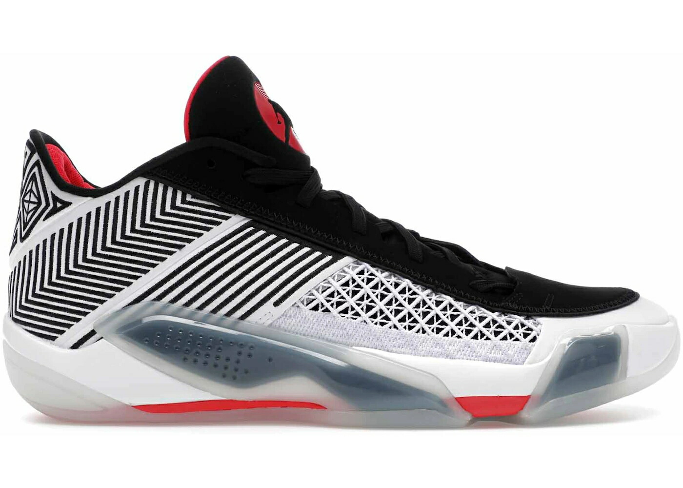 ナイキ ジョーダン 白色 ホワイト 黒色 ブラック 赤 レッド 2.0 スニーカー メンズ JORDAN 38 LOW FUNDAMENTAL (CLEAR SOLE) / WHITE BLACK SIREN RED