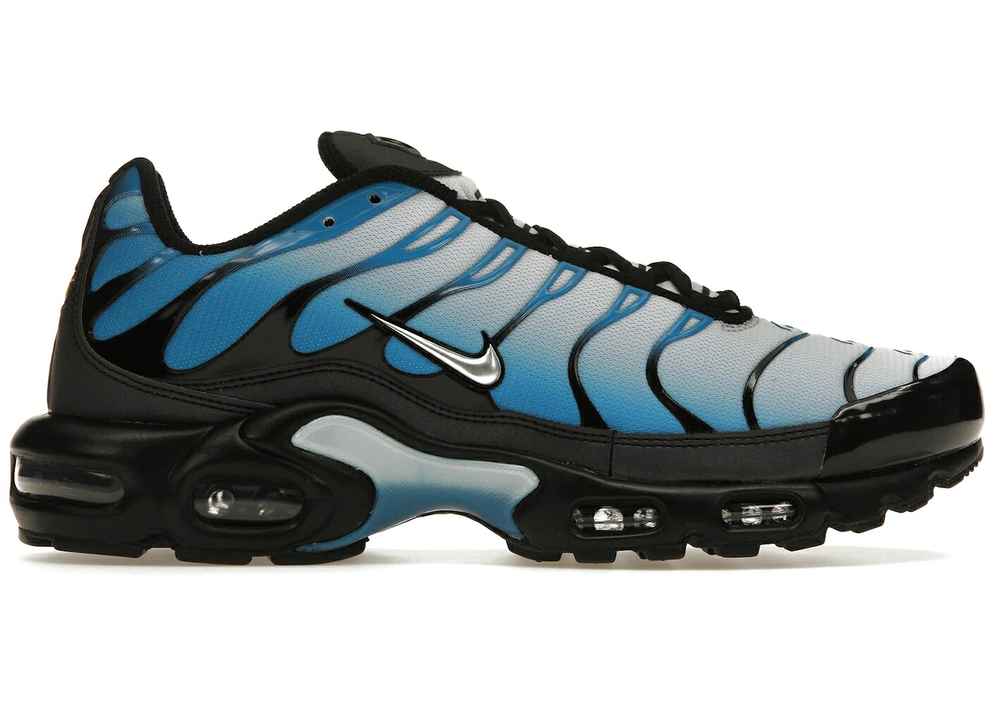 ナイキ マックス 青色 ブルー 黒色 ブラック 銀色 シルバー エアマックスプラス スニーカー メンズ NIKE AIR MAX PLUS BLUE GRADIENT / BLUE BLACK METALLIC SILVER｜スニケス