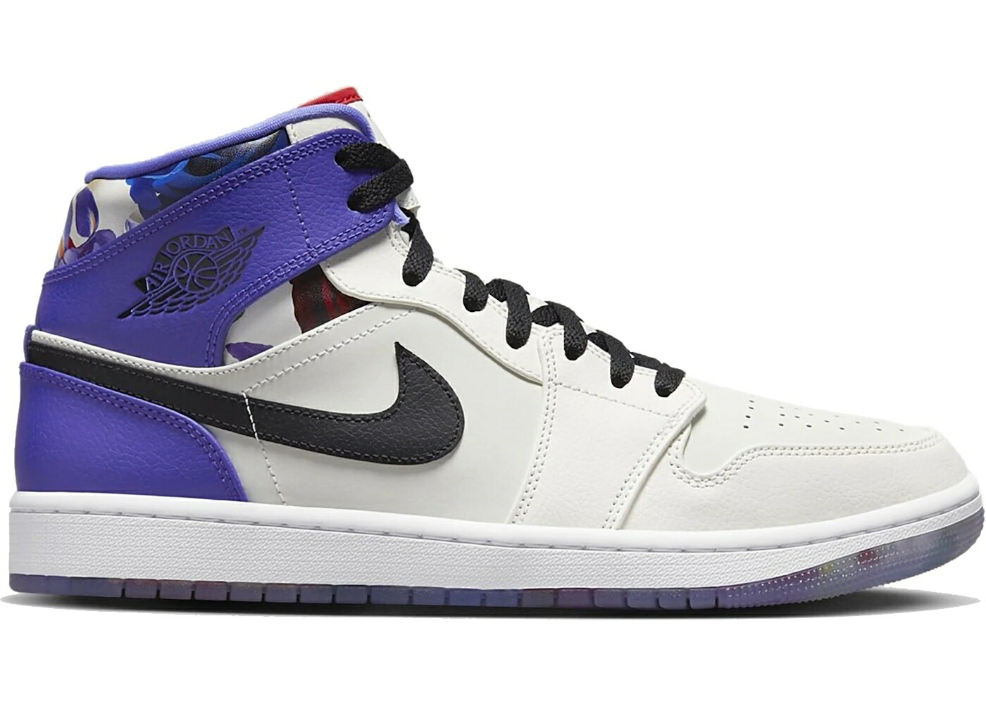 ナイキ ジョーダン ミッド 黒色 ブラック 白色 ホワイト VALENTINE'S スニーカー メンズ JORDAN 1 MID SE DAY FLOWERS / SAIL BLACK WHITE
