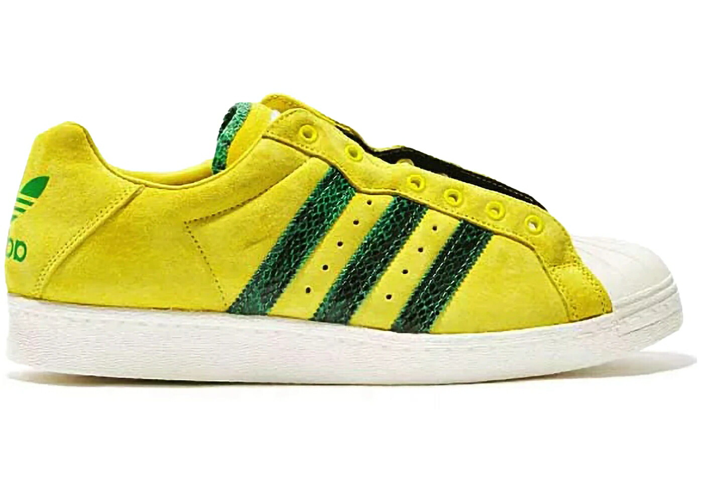 アディダス ラン 黄色 イエロー 緑 グリーン コア 白色 ホワイト スニーカー メンズ ADIDAS ULTRASTAR 80S RUN DMC / YELLOW GREEN CORE WHITE