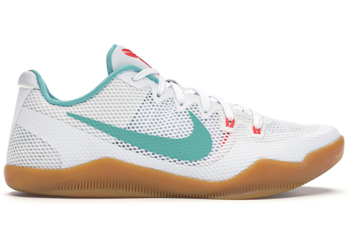 ナイキ コービー サマー 白色 ホワイト クリムゾン スニーカー メンズ NIKE KOBE 11 EM LOW SUMMER PACK / WHITE WASHED TEAL BRIGHT CRIMSON