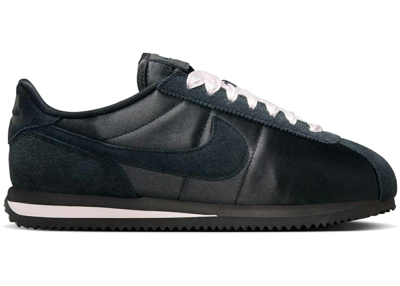 ナイキ コルテッツ 黒色 ブラック サテン ピンク WOMEN'S スニーカー レディース NIKE CORTEZ TXT SE BLACK SATIN (WOMEN'S) / BLACK BLACK PINK FOAM｜スニケス