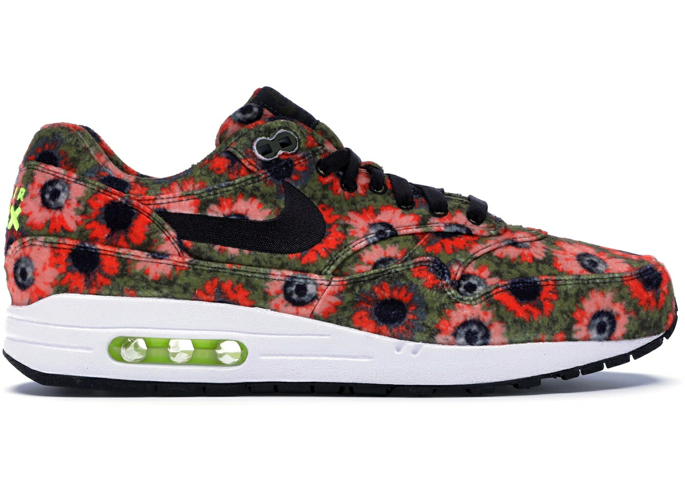 ナイキ マックス 黒色 ブラック クリムゾン エアマックス スニーカー メンズ NIKE AIR MAX 1 SOLAR DAISY / BLACK BLACK FLASH CRIMSON FADED