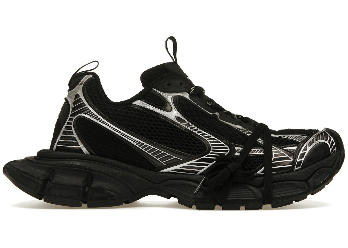 バレンシアガ 黒色 ブラック 銀色 シルバー スニーカー メンズ BALENCIAGA 3XL BLACK / BLACK SILVER