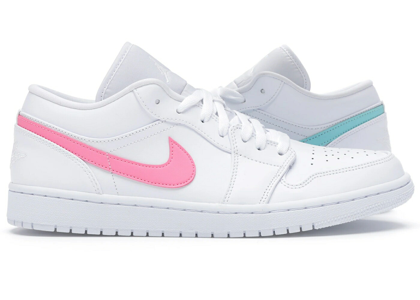 ナイキ ジョーダン 白いこと 白いこと スウッシュ スウォッシュ アクア スニーカー メンズ JORDAN 1 LOW WHITE MULTI-COLOR SWOOSH / WHITE MULTI COLOR LIGHT AQUA