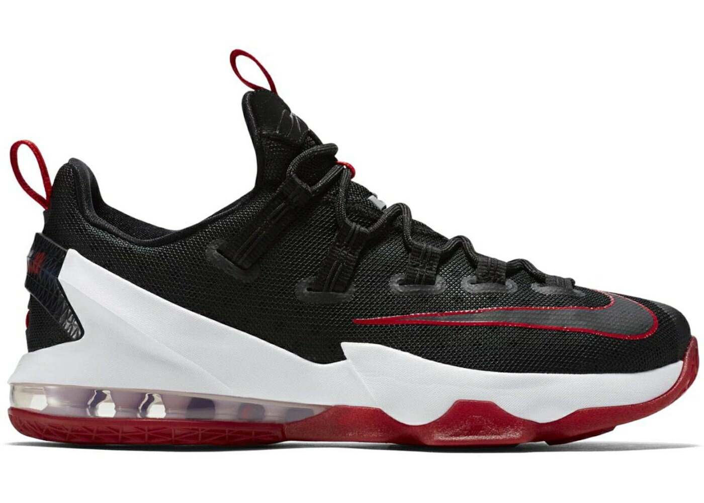 ナイキ レブロン サーティーン 黒色 ブラック 赤 レッド 白色 ホワイト スニーカー メンズ NIKE LEBRON 13 LOW BLACK RED / BLACK UNIVERSITY RED WHITE