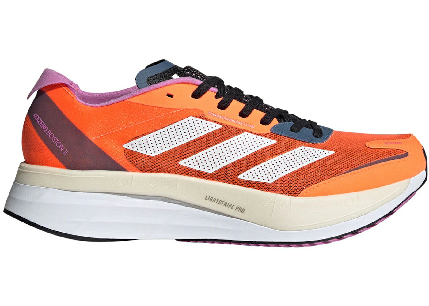 アディダス アディゼロ 豆の町 橙 オレンジ色 白いこと 白いこと スニーカー メンズ ADIDAS ADIZERO BOSTON 11 SOLAR ORANGE / SOLAR ORANGE CLOUD WHITE WONDER