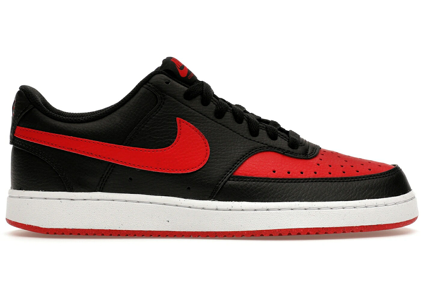 ナイキ 厚地の外套 黒いこと 黒いこと 白いこと 白いこと 赤 赤いこと スニーカー メンズ NIKE COURT VISION LOW NEXT NATURE BRED / BLACK WHITE UNIVERSITY RED スニーカー-靴-メンズ靴
