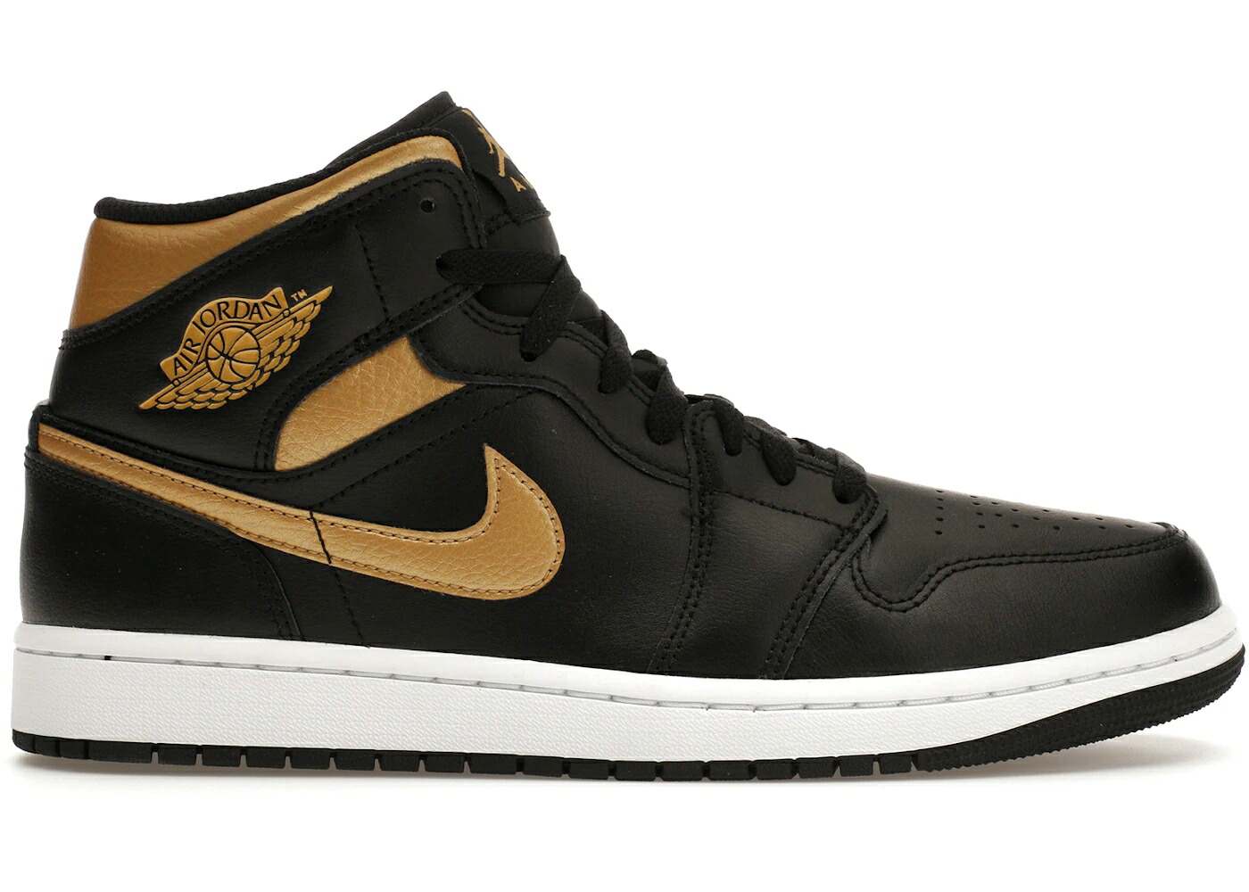 ナイキ ジョーダン ミッド 黒いこと 黒いこと ゴールド 白いこと 白いこと スニーカー メンズ JORDAN 1 MID BLACK METALLIC GOLD / BLACK WHITE METALLIC GOLD