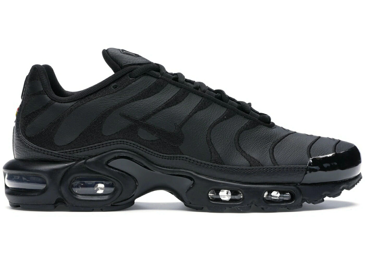 ナイキ マックス 黒いこと 黒いこと なめし革 エアマックスプラス スニーカー メンズ NIKE AIR MAX PLUS TRIPLE BLACK LEATHER / BLACK BLACK BLACK