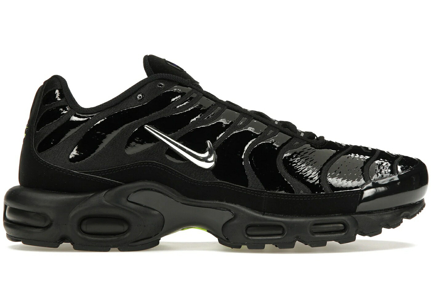 ナイキ マックス 黒いこと 黒いこと 諧調 コン吊りひも エアマックスプラス スニーカー メンズ NIKE AIR MAX PLUS BLACK CHROME / BLACK VOLT CONCORD METALLIC 靴-メンズ靴-スニーカー
